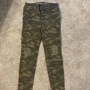 American Eagle Outfitters Olive Camo Jeans